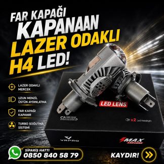 VRPRo Max Matrix Lazer Mercek H4 Led Far Ampulü