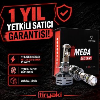 VRPro Mega Mercekli H4 LED Far Ampulü